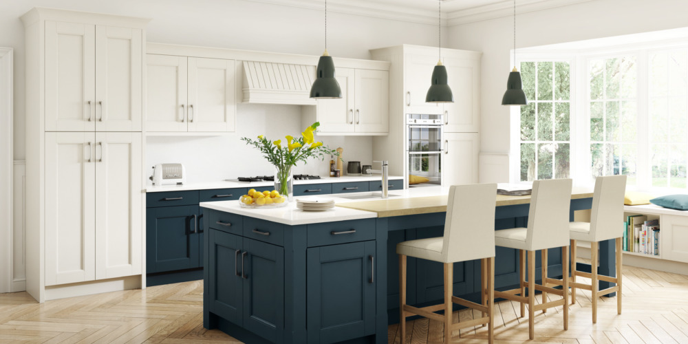 Stately Shaker Painted Ivory Oxford Blue