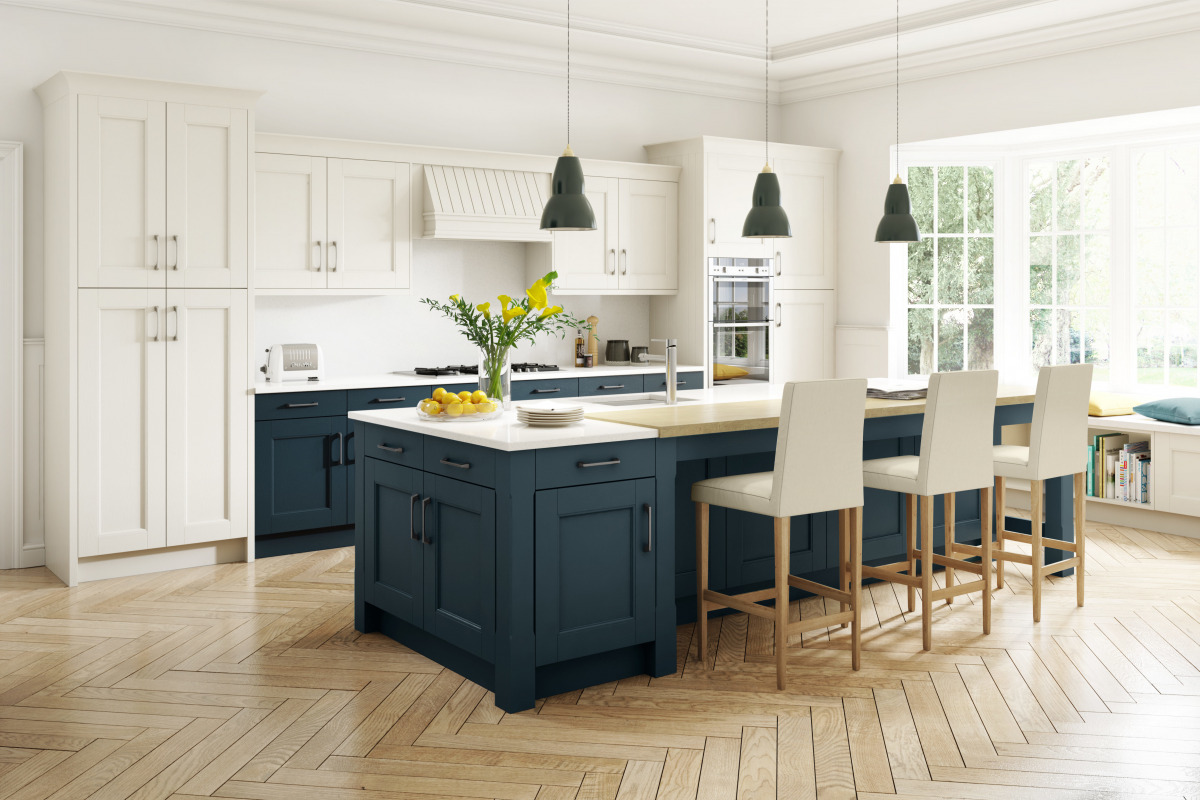 Stately Shaker Painted Ivory Oxford Blue