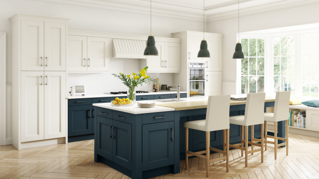 Stately Shaker Painted Ivory Oxford Blue