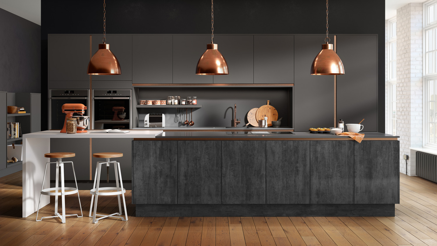 Inset Linear Lustre Metallic Chic Dusk Grey And Chic Graphite