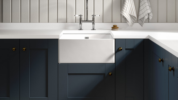 Nouveau Painted Indigo Blue Limestone Cameo