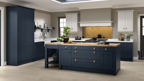 Nouveau Painted Indigo Blue Limestone