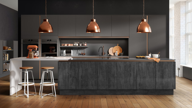 Inset Linear Lustre Metallic Chic Dusk Grey And Chic Graphite