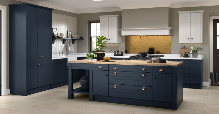 Nouveau Painted Indigo Blue Limestone