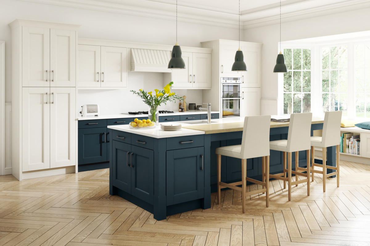 Stately Shaker Painted Ivory Oxford Blue
