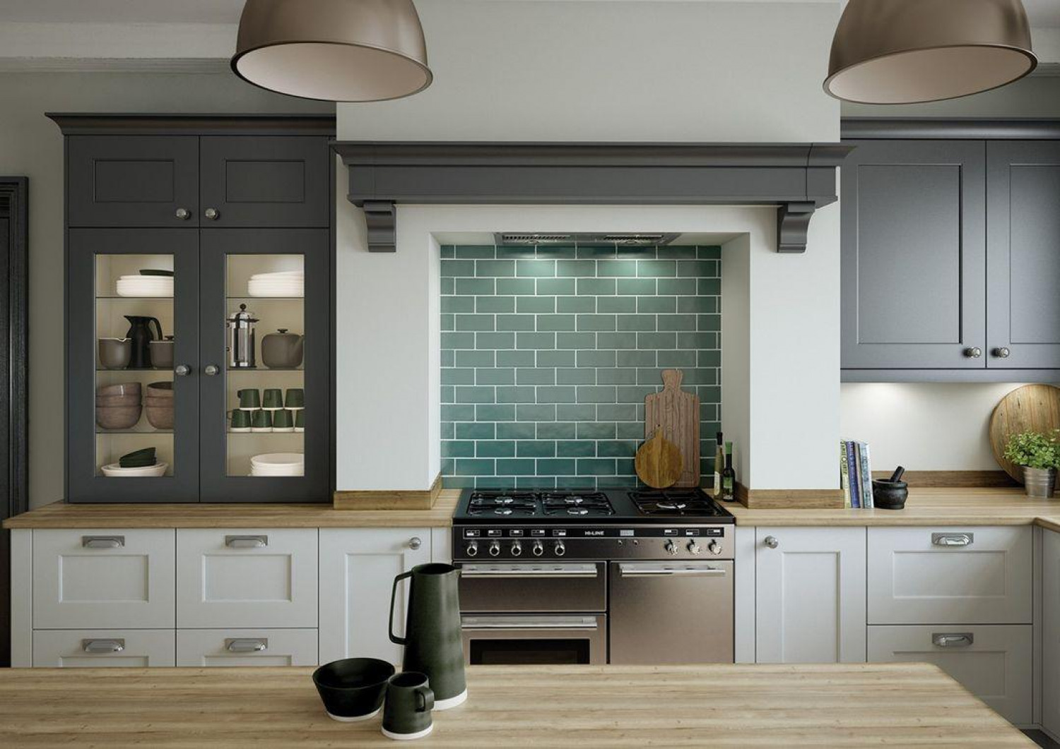 Grey Kitchen Ideas Colourful Backsplash