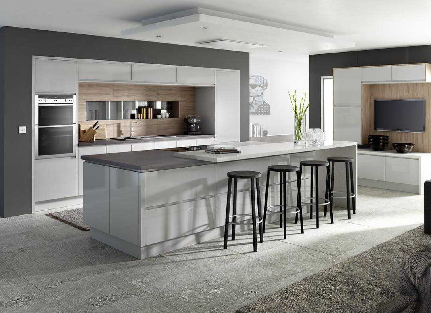 Grey Kitchen Ideas Mix Shades