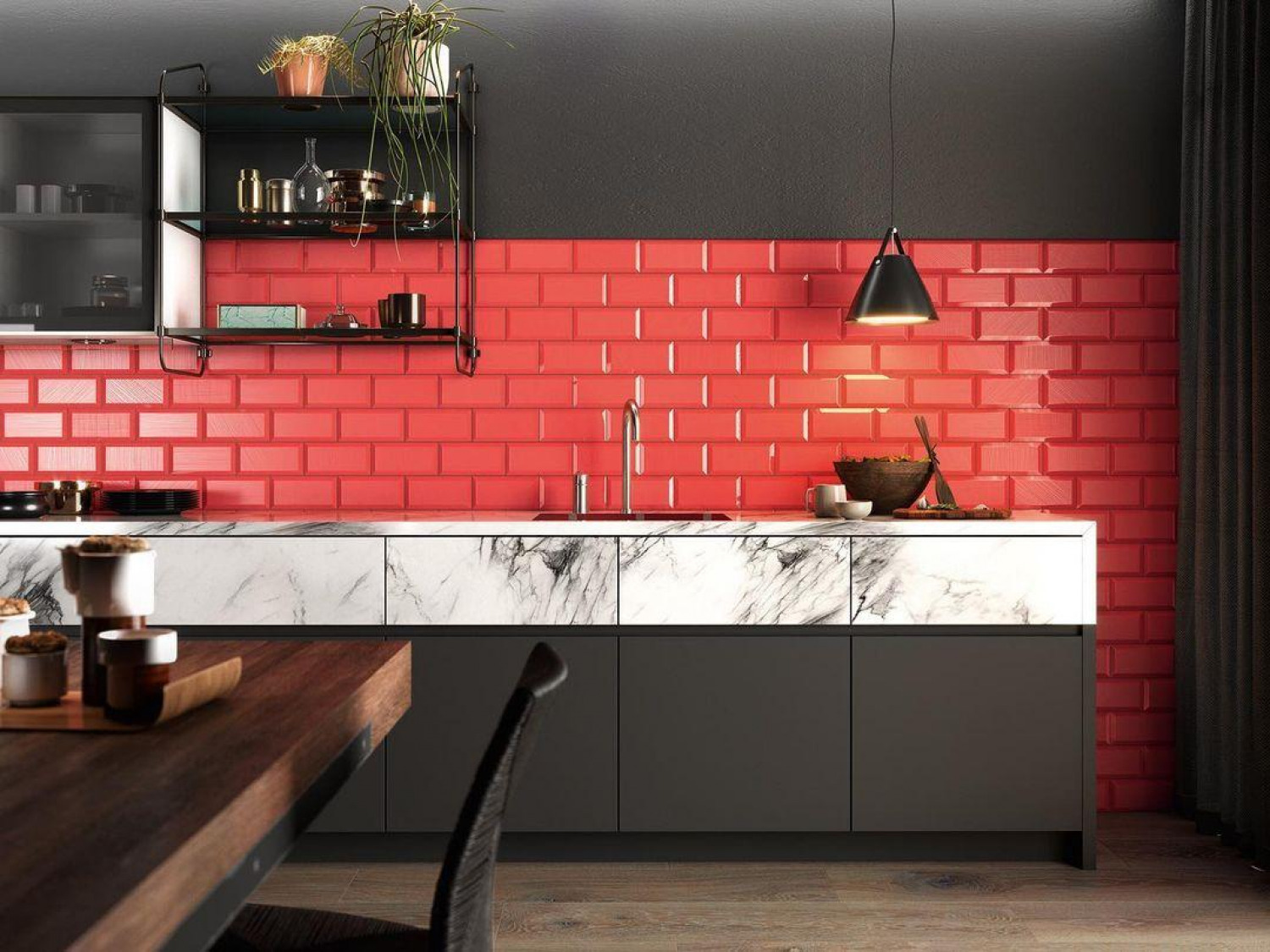 Black And Red Kitchen Ideas Red Backsplash