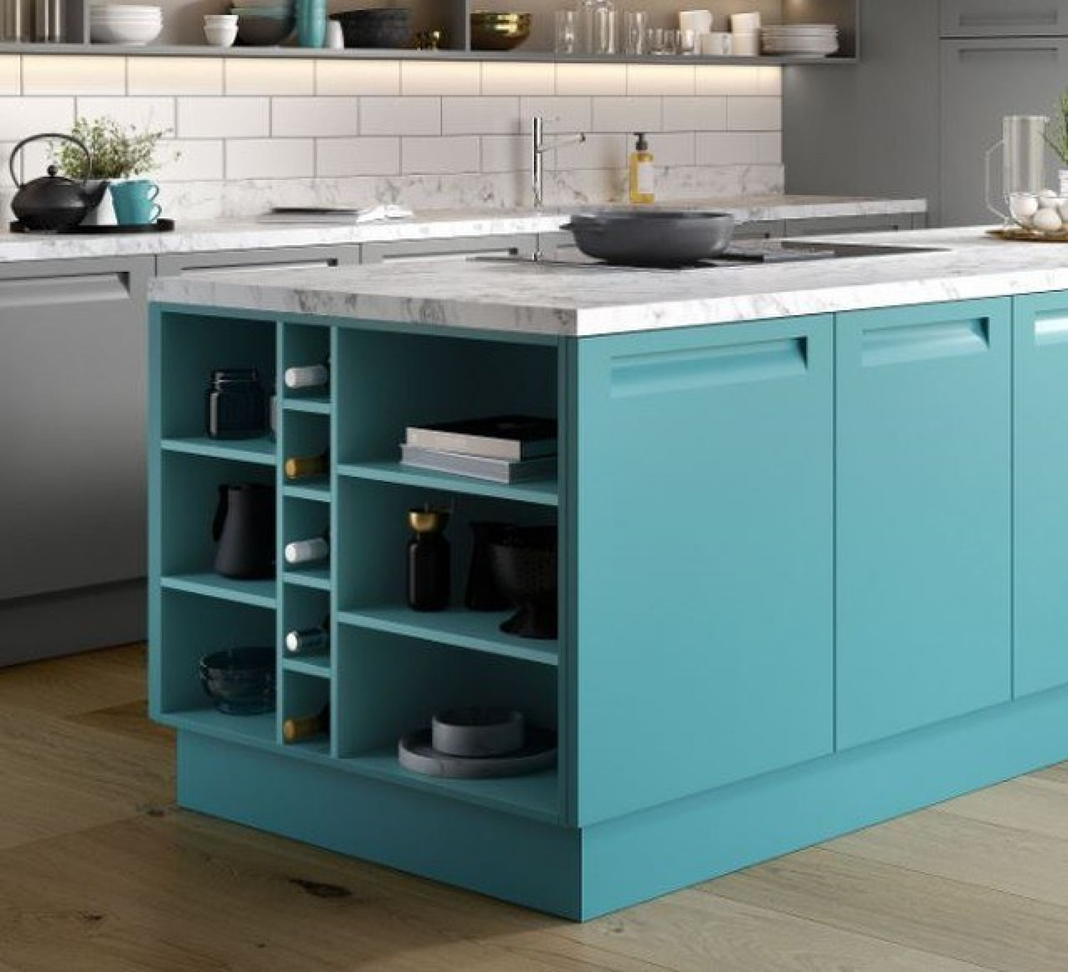 Kitchen Shelves Handleless Cupboards