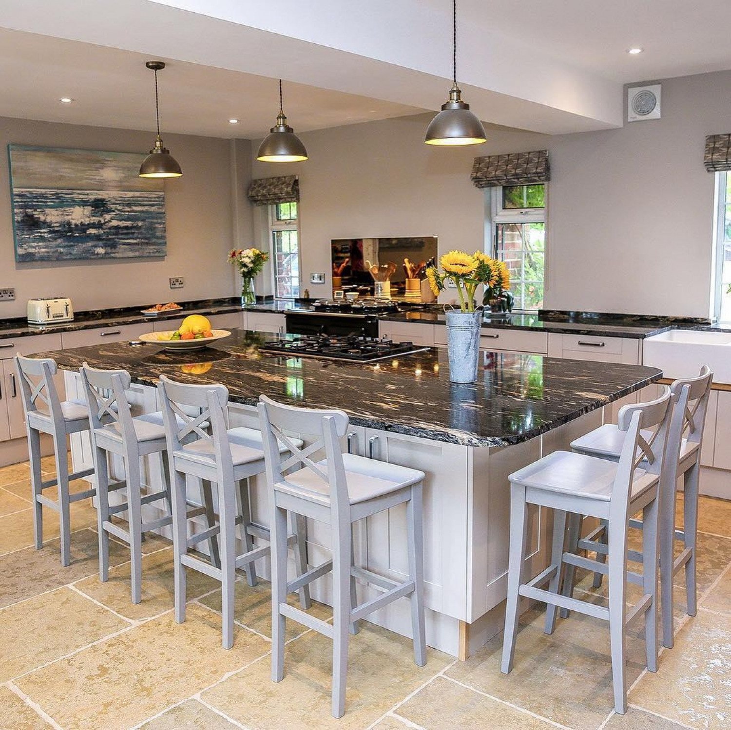 Granite Worktops Grey Kitchen Island