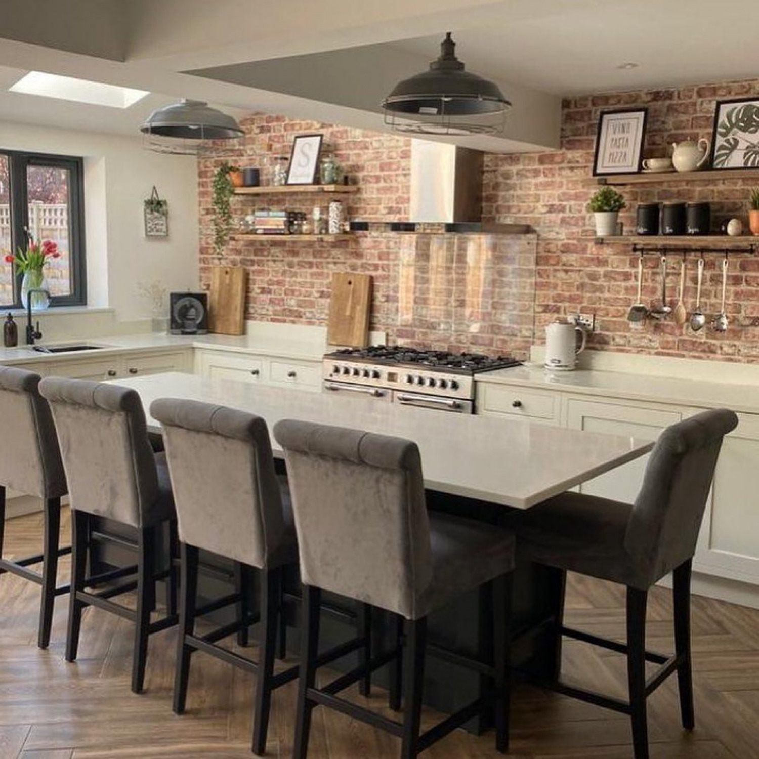 Country Kitchen Ideas Exposed Brick Wall