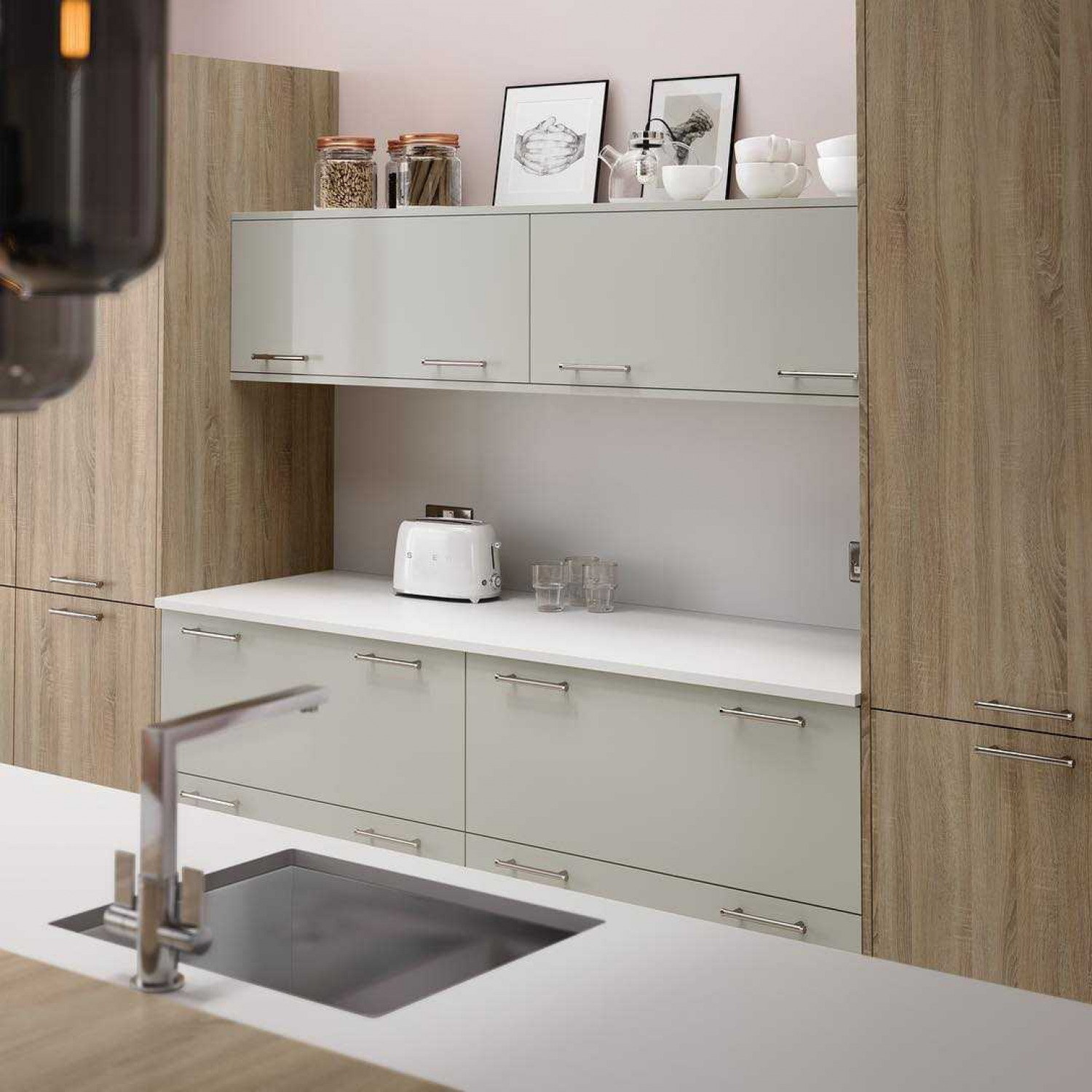 Galley Kitchen Open Shelves