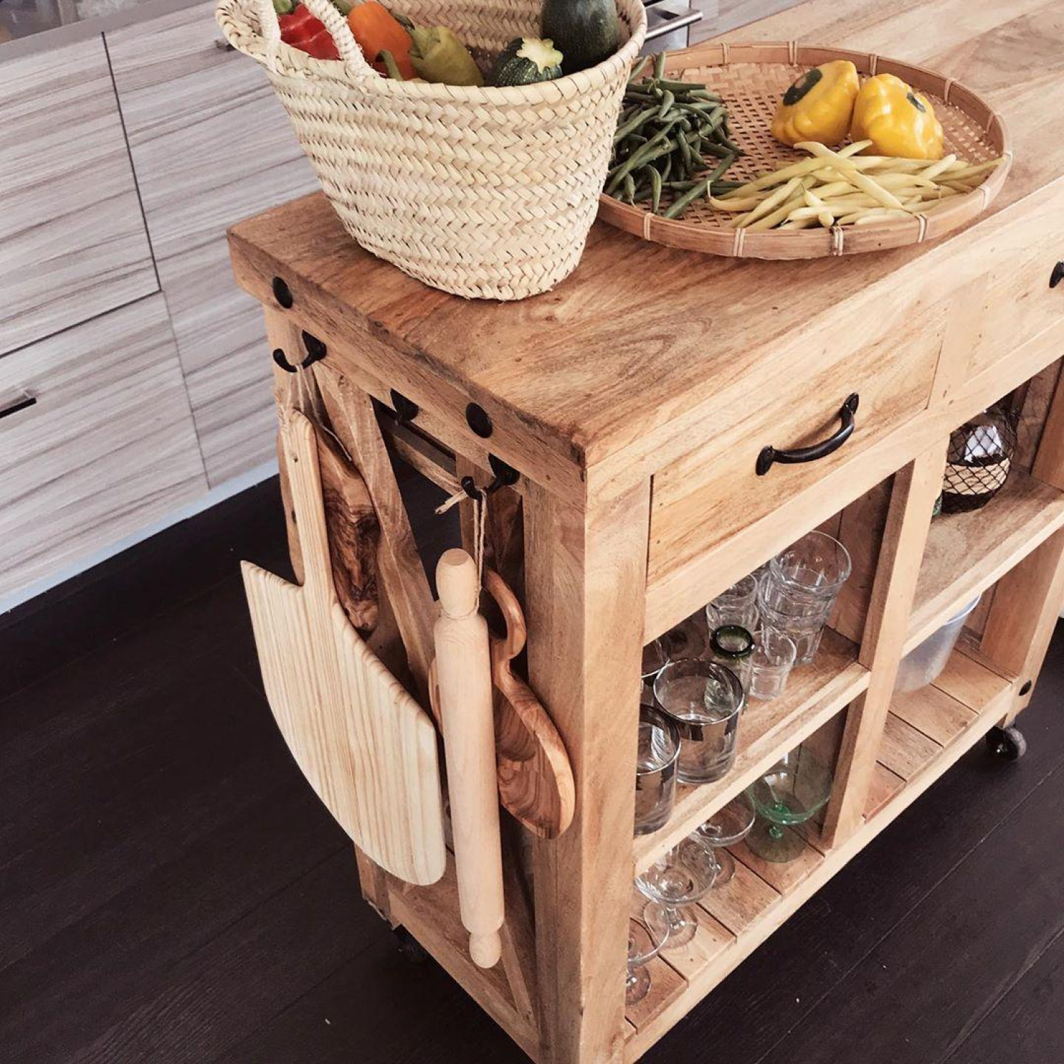 Kitchen Cabinets Wheel Trolley