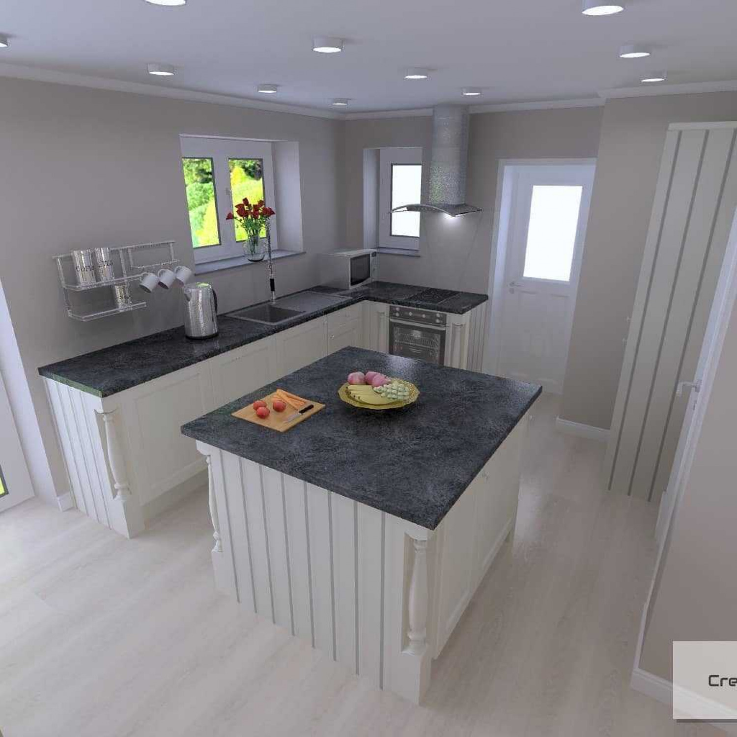 L Shaped Kitchens Island