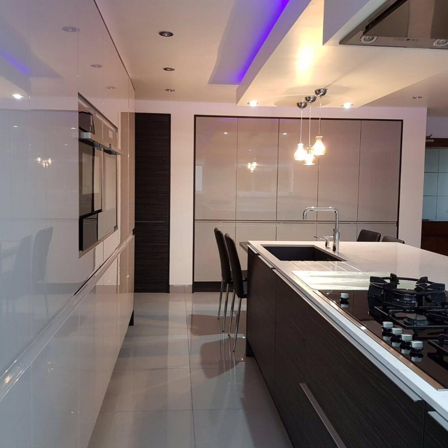 Narrow Kitchens Black White