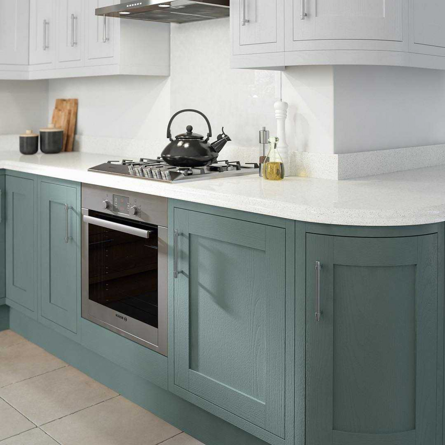 Narrow Kitchens Pastels