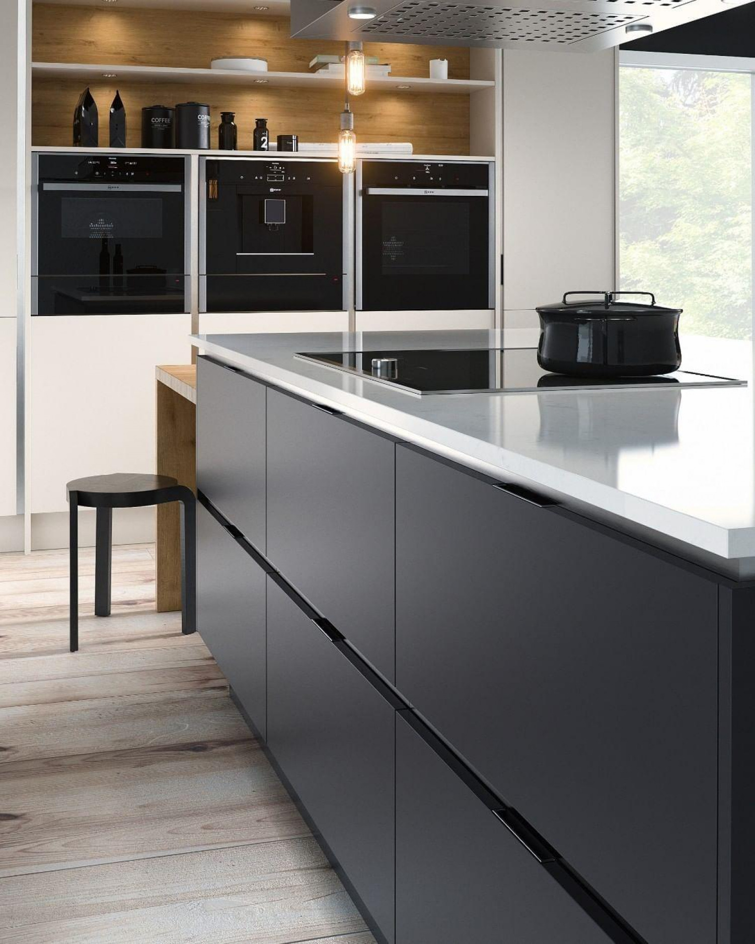 Kitchen Styles Handleless Black