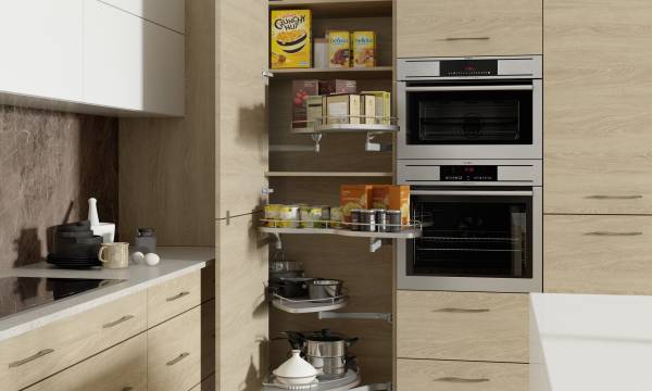 Woodgrain Sand Oak Corner Larder Le Mans Open