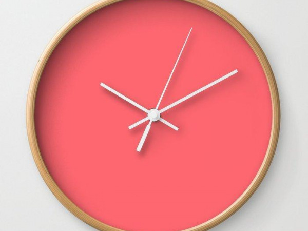 Coral Passion Clock From Society6
