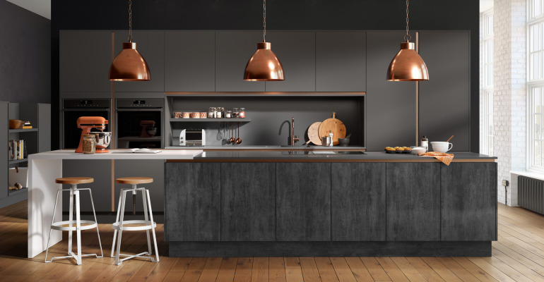 M F1 Mackintosh Inset Linear Lustre Metallic Chic Dusk Grey And Chic Graphite